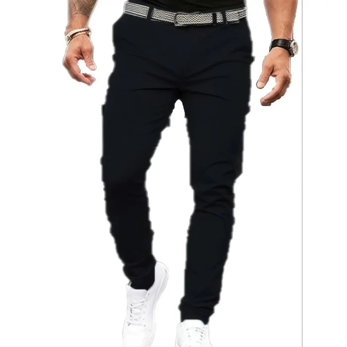 Men's new fashionable and trendy casual slim fit black and white leg binding jeans