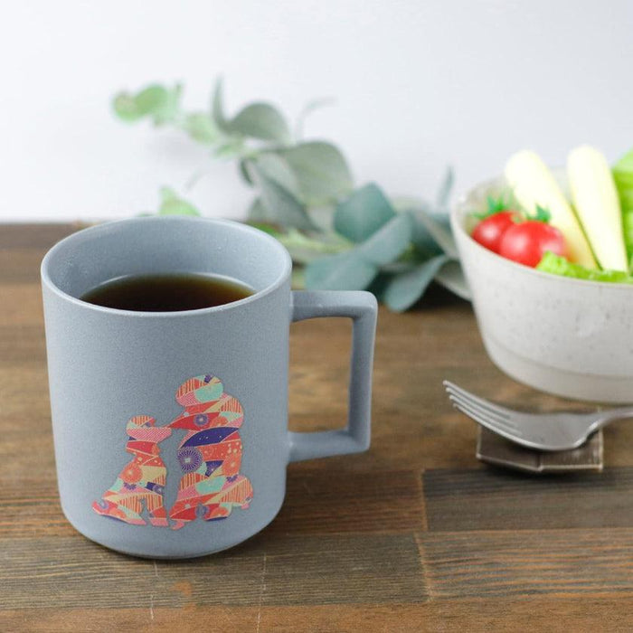 [MUG (CUP)] DOG & PUPPY POODLE (MATTE LIGHT GRAY) | COLOR & DESIGN CHANGE | MINO WARES | MARUMO TAKAGI