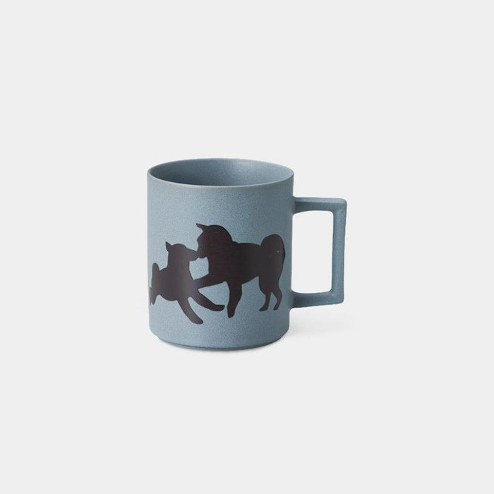 [MUG (CUP)] DOG & PUPPY SHIBA INU (MATTE LIGHT GRAY) | COLOR & DESIGN CHANGE | MINO WARES | MARUMO TAKAGI