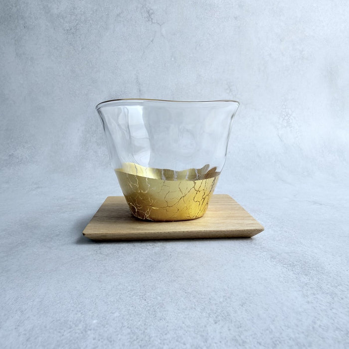 [MUG (CUP)] PENETRATION COLD TEA GLASS & COASTER (2 PIECES) | HAKUICHI | KANAZAWA GOLD LEAF