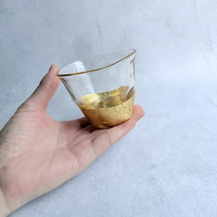 [MUG (CUP)] PENETRATION COLD TEA GLASS & COASTER (2 PIECES) | HAKUICHI | KANAZAWA GOLD LEAF