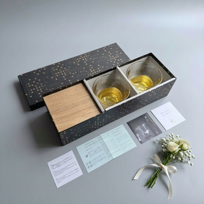 [MUG (CUP)] PENETRATION COLD TEA GLASS & COASTER (2 PIECES) | HAKUICHI | KANAZAWA GOLD LEAF