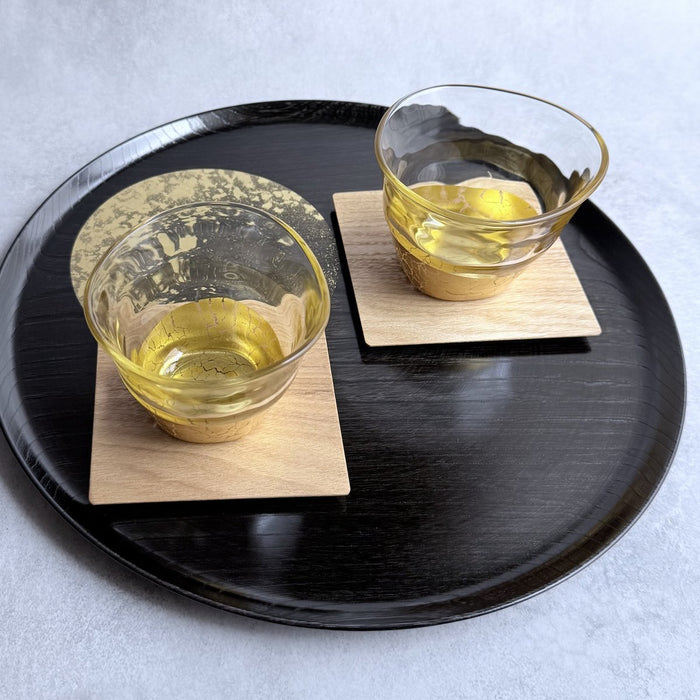 [MUG (CUP)] PENETRATION COLD TEA GLASS & COASTER (2 PIECES) | HAKUICHI | KANAZAWA GOLD LEAF