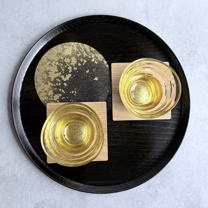 [MUG (CUP)] PENETRATION COLD TEA GLASS & COASTER (2 PIECES) | HAKUICHI | KANAZAWA GOLD LEAF