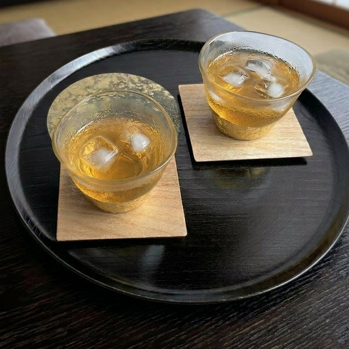 [MUG (CUP)] PENETRATION COLD TEA GLASS & COASTER (2 PIECES) | HAKUICHI | KANAZAWA GOLD LEAF