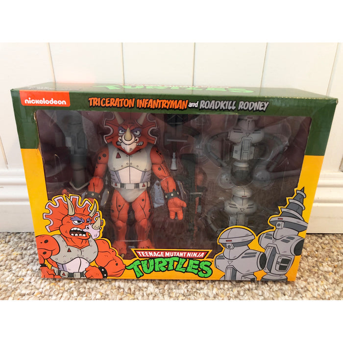 NECA TMNT Triceraton Infantryman and Roadkill Rodney Target