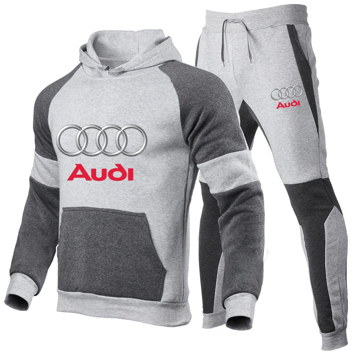 New Audi Men's Splicing Brand Set, Casual Long Sleeve Pants, Couple Sportswear, Hoodie Set