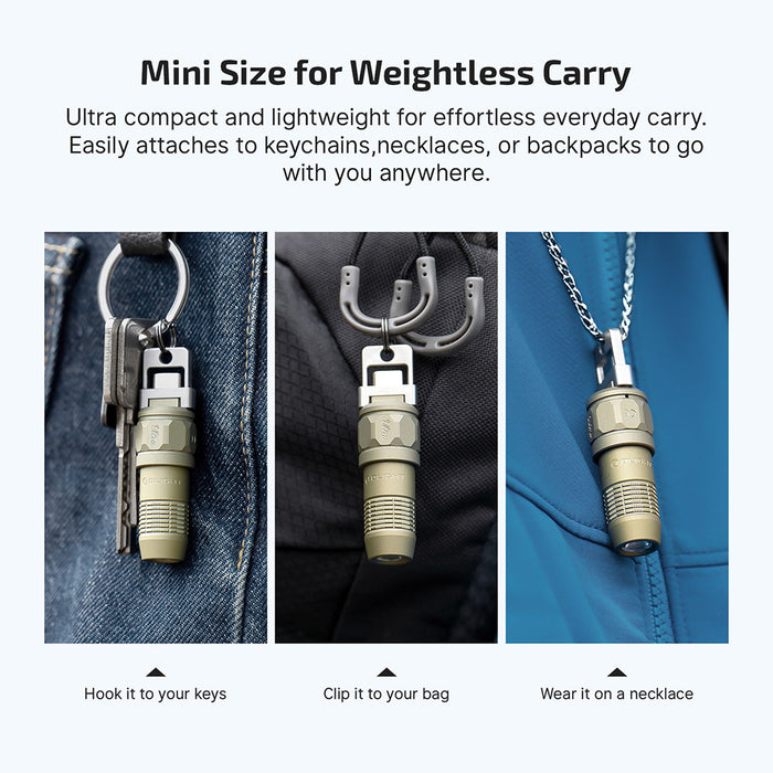 Olight iUltra OAL Keychain Flashlight, Olive Green