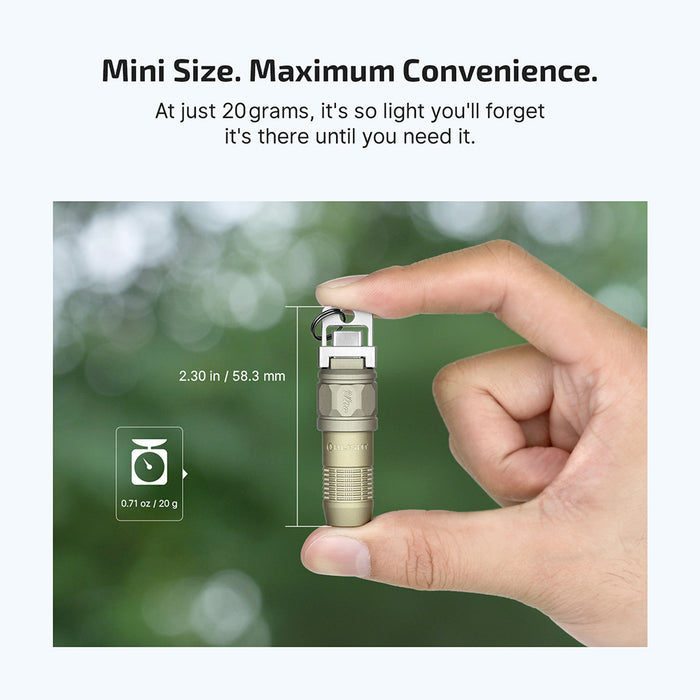Olight iUltra OAL Keychain Flashlight, Olive Green