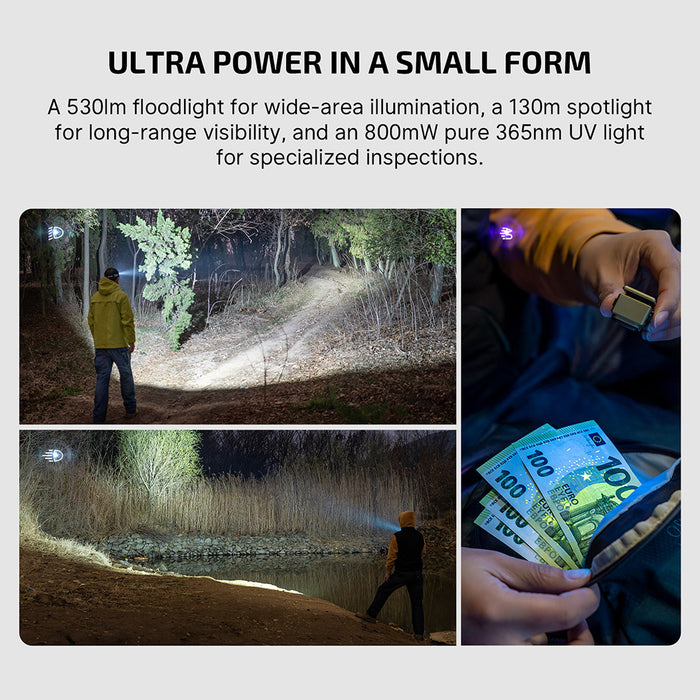 Olight Oclip Ultra Clip-On EDC Light with Flood, Spot, and UV Modes, Olive Green