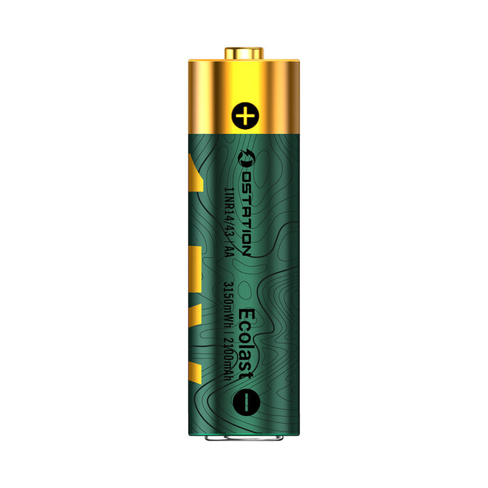 Olight Ostation Ecolast 1.5V 2100mAh AA Smart Rechargeable Lithium-ion Batteries (4 Pack)