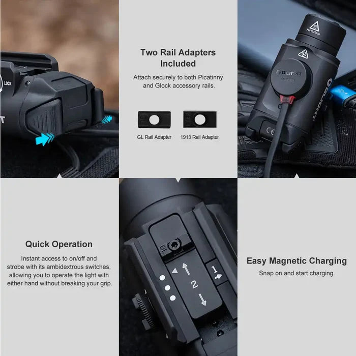 Olight PL-3R Valkyrie Rechargeable Rail Mounted Tactical Light-Optics Force