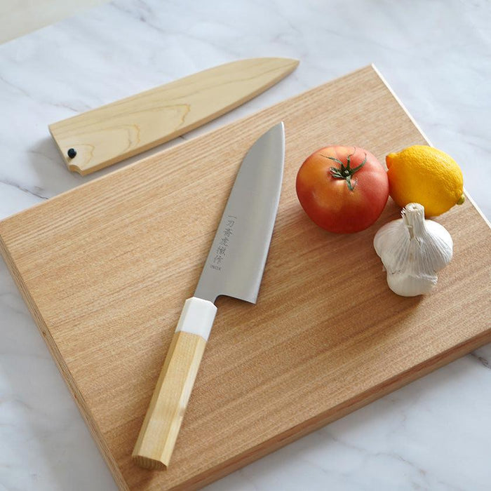 [OPTION] KITCHEN (CHEF) KNIFE SHEATH AOMORI HIBA FOR SANTOKU KNIFE | SAKAI FORGED BLADES