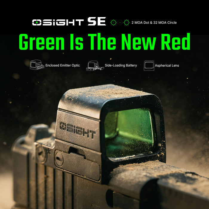 Osight SE Enclosed Optic 2MOA Green Dot