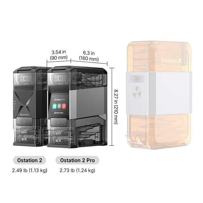 Ostation 2 Series 3-in-1 Smart Battery Hub for AA & AAA Rechargeable Ni-MH & Li-ion Batteries