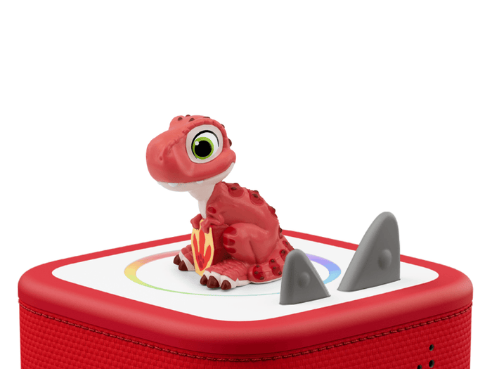 PAW Patrol The Dino Movie Tonie on a red Toniebox 2 ready to play audio stories and songs