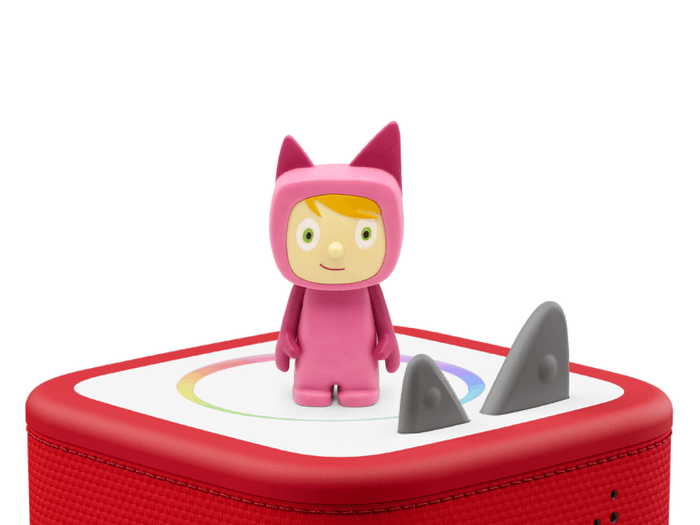 Pink with Light Hue Creative-Tonie on a Red Toniebox