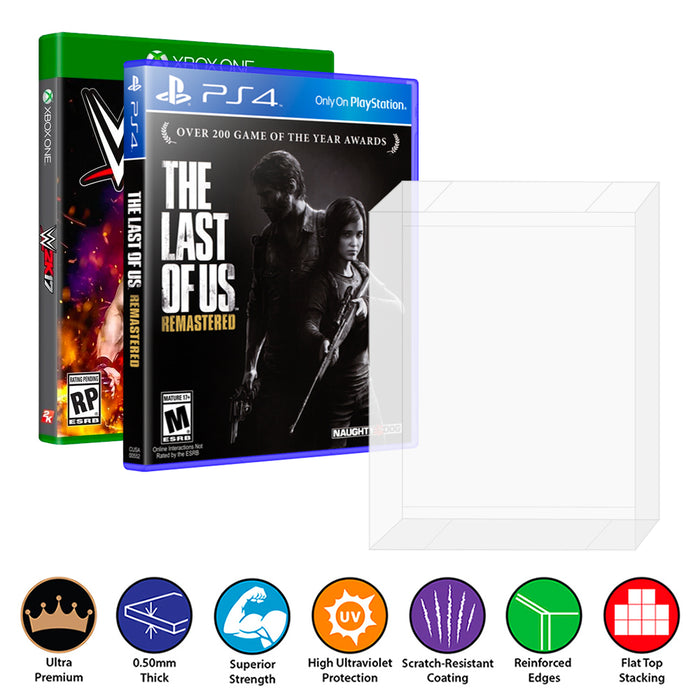 Plastic Protector for BLU-RAY, PS3, PS4, PS5, XBOX ONE SERIES X Video Game Box 0.50mm thick, UV & Scratch Resistant 6.625h x 4.625w x 0.5d on The Pop Protector Guide by Display Geek