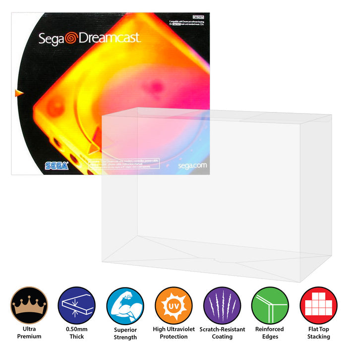 Plastic Protector for DREAMCAST Video Game Console Box (0.50mm thick, UV & Scratch Resistant) on The Protector Guide App by Display Geek