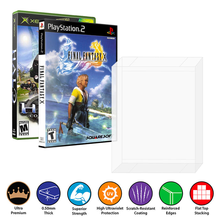 Plastic Protector for GAMECUBE, XBOX, PS2, Wii, Wii U, DVD Video Game Box 0.50mm thick, UV & Scratch Resistant 7.375h x 4.625w x 0.5d on The Pop Protector Guide by Display Geek