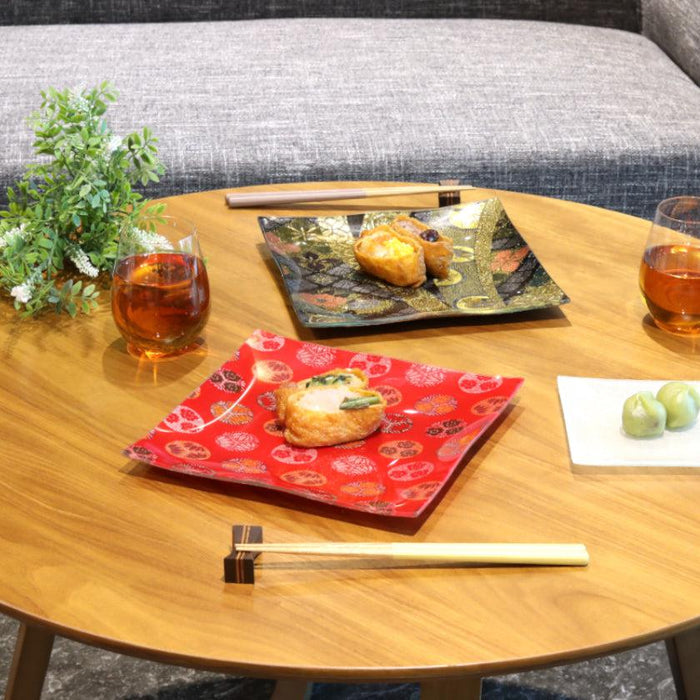 [PLATE SET] SQUARE TEMARI & NAVY PAIR SET | NISHIJIN TEXTILES| EMURA SHOUTEN