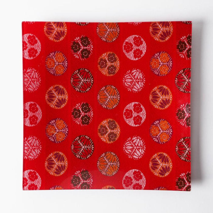 [PLATE SET] SQUARE TEMARI & NAVY PAIR SET | NISHIJIN TEXTILES| EMURA SHOUTEN