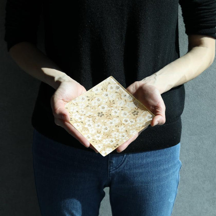 [PLATE] SQUARE GOLD FLOWER | NISHIJIN TEXTILES| EMURA SHOUTEN