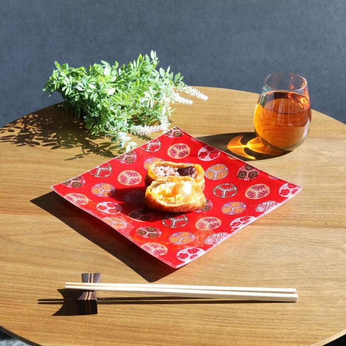 [PLATE] SQUARE KEMARI | NISHIJIN TEXTILES| EMURA SHOUTEN