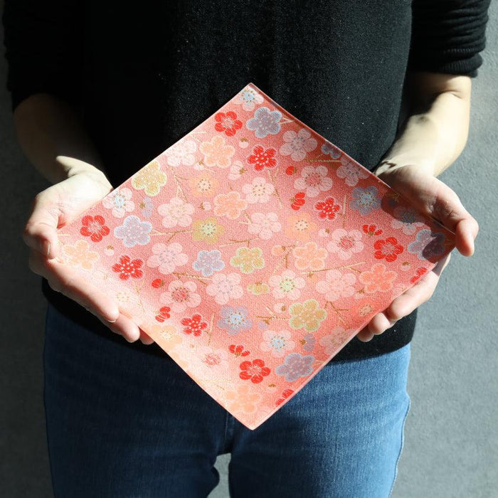[PLATE] SQUARE PLUM | NISHIJIN TEXTILES| EMURA SHOUTEN