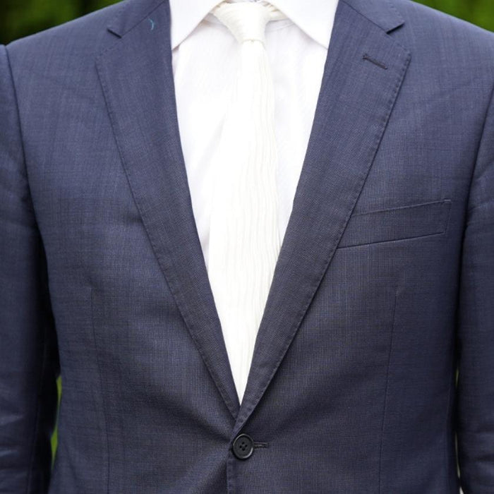 [PLEATS TIE] SATIN WHITE | NEKADO | NISHIJIN ORI (TEXTILES)