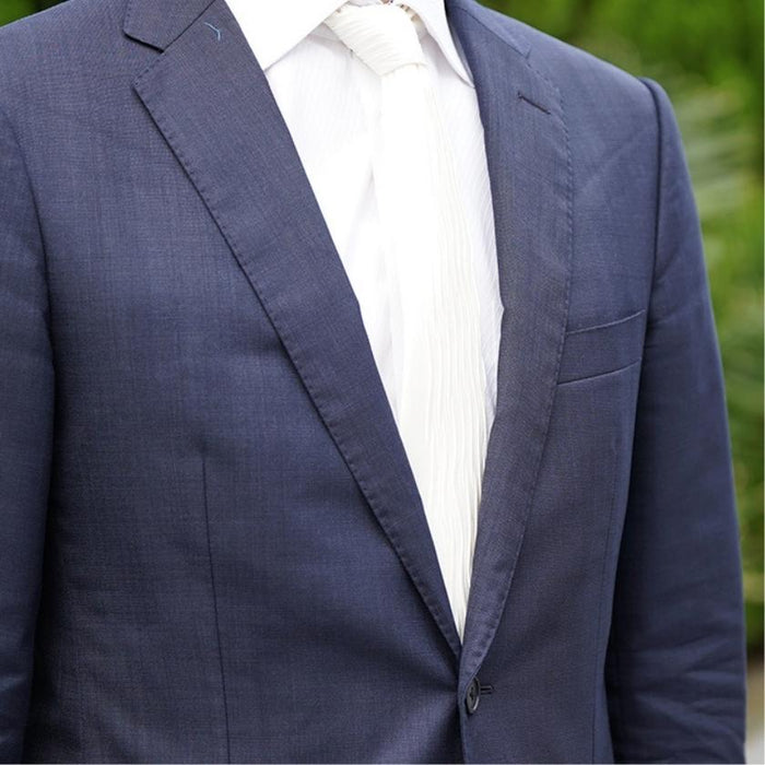 [PLEATS TIE] SATIN WHITE | NEKADO | NISHIJIN ORI (TEXTILES)