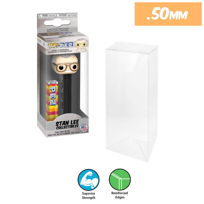 POP PEZ Protectors for Funko (0.50mm thick) 7h x 2.5w x 2d - Display Geek, Inc.