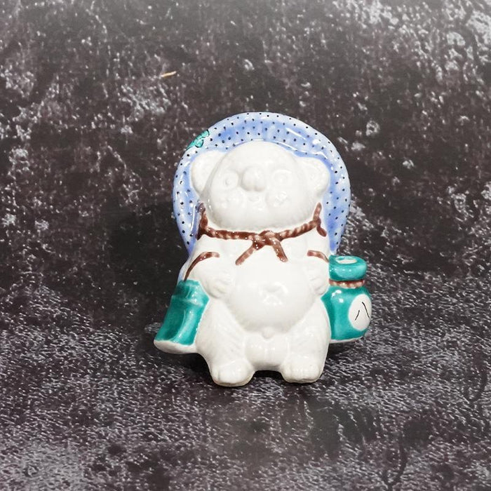 [RACCOON FIGURINE] TANUTANU LIKE KOKUTANI (BLUE) MALE | SHIGARAKI WARE