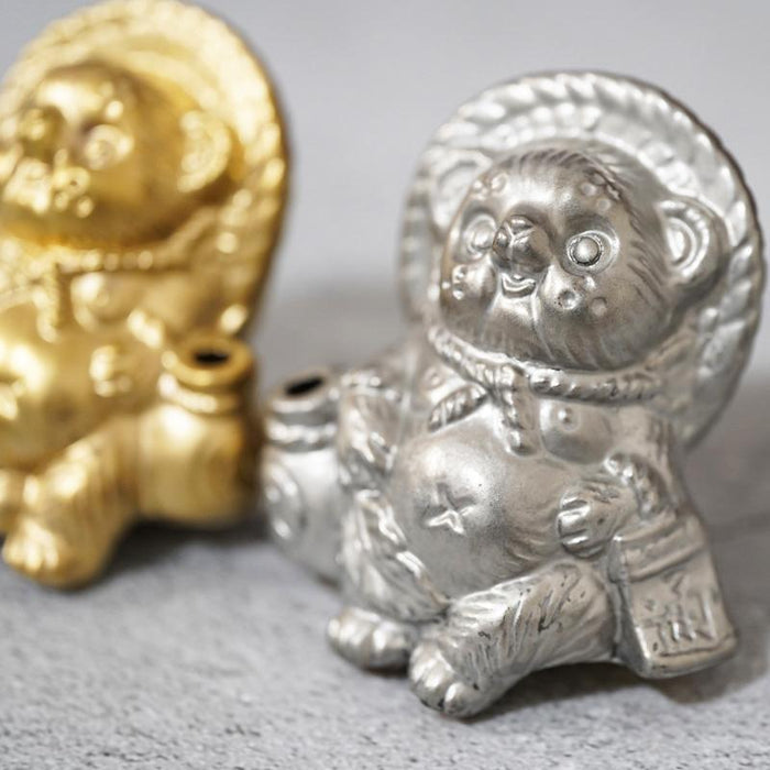 [RACCOON FIGURINE] TANUTANU (SILVER) FEMALE | SHIGARAKI WARE