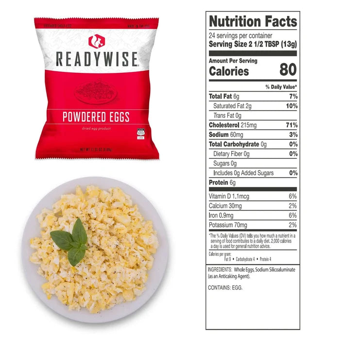 ReadyWise 144 Servings Freeze Dried Powdered Eggs-Optics Force