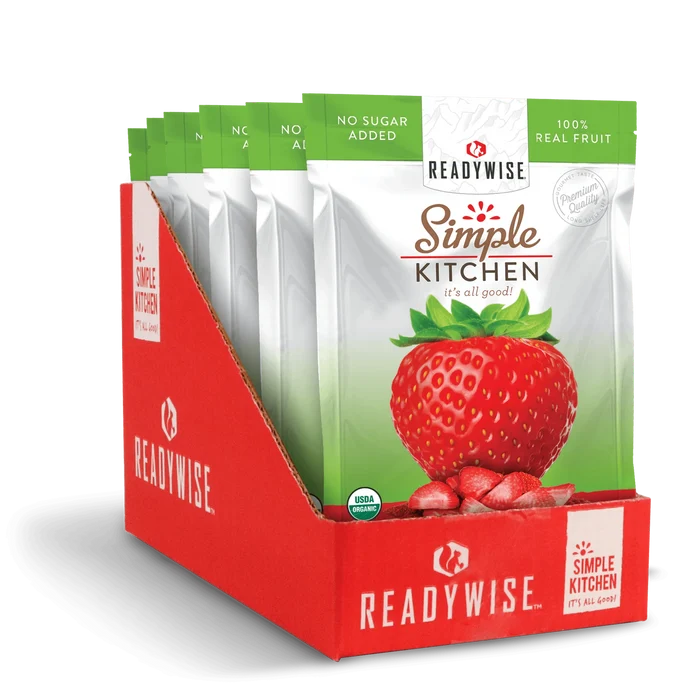 ReadyWise Simple Kitchen Organic Freeze-Dried Strawberries - 6 Pack-Optics Force