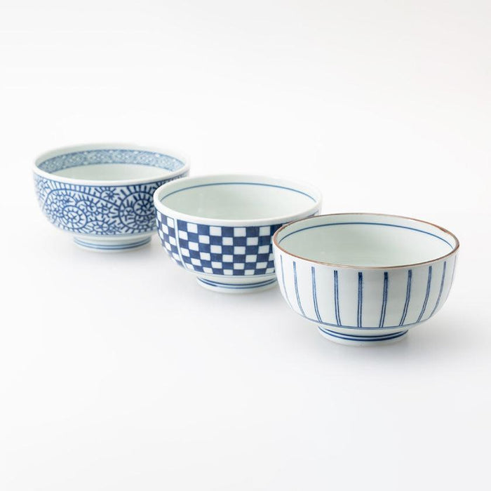 [RICE BOWL] INDIGO COLOR SET OF 3 | HASAMI WARES| SAIKAI TOKI