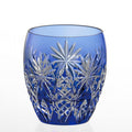 [ROCKS GLASS] WHISKEY GLASS BAMBOO FENCE & STAR (BLUE) | EDO KIRIKO | KAGAMI CRYSTAL