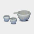 [SAKE BOTTLE] FLOWER CRYSTAL (GINFUJI) KATAKUCHI SAKE SET (3-PIECE SET) | TOUAN | KYOTO-KIYOMIZU WARES