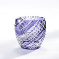 [SAKE CUP] FISH SCALES STRIP PURPLE | EDO KIRIKO | KAGAMI CRYSTAL