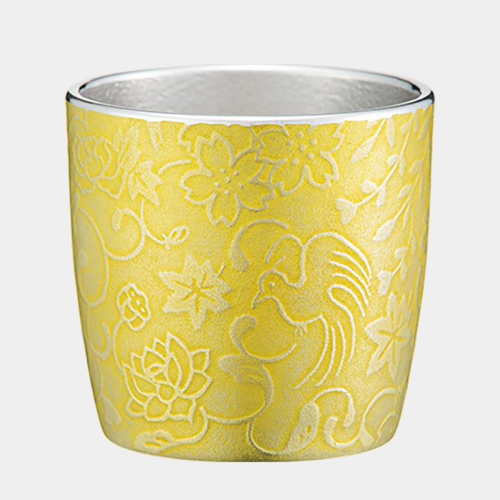 [SAKE CUP] NATURAL BEAUTY FLOWERS & BIRDS & WIND & MOON | OSAKA NANIWA PEWTER WARE