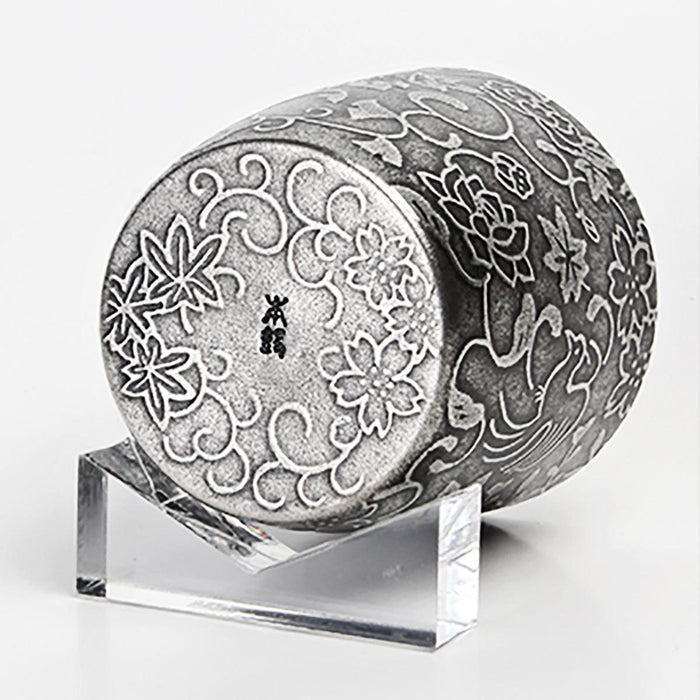 [SAKE CUP] NATURAL BEAUTY FLOWERS & BIRDS & WIND & MOON | OSAKA NANIWA PEWTER WARE