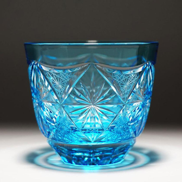 [SAKE GLASS] COLD SAKE GLASS GINWAN NO HANA (LIGHT BLUE) | KIRIKO