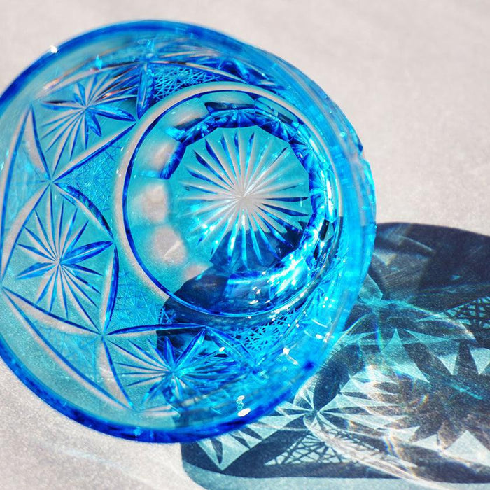 [SAKE GLASS] COLD SAKE GLASS GINWAN NO HANA (LIGHT BLUE) | KIRIKO