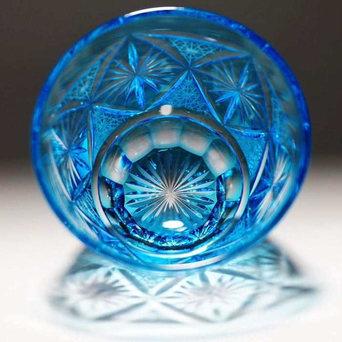 [SAKE GLASS] COLD SAKE GLASS GINWAN NO HANA (LIGHT BLUE) | KIRIKO