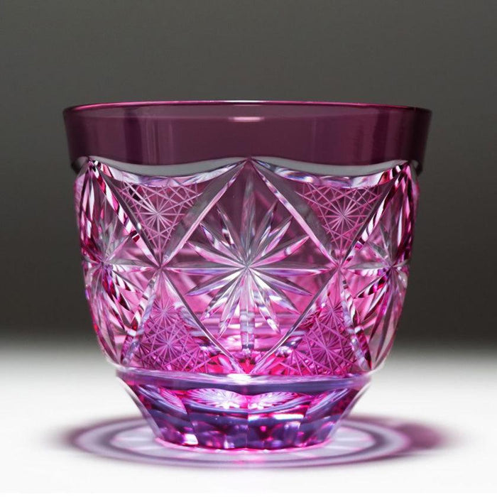 [SAKE GLASS] COLD SAKE GLASS GINWAN NO HANA (PINK) | KIRIKO