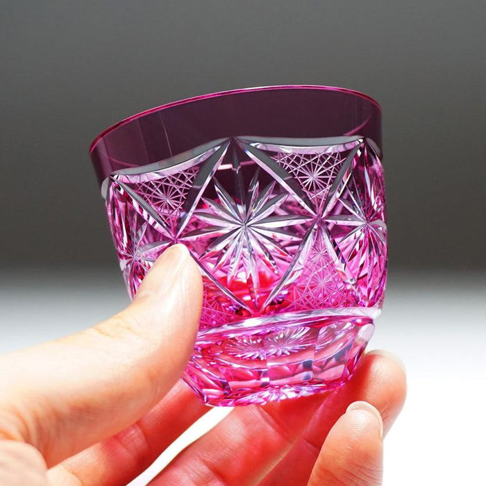 [SAKE GLASS] COLD SAKE GLASS GINWAN NO HANA (PINK) | KIRIKO