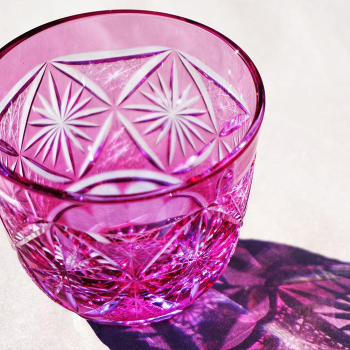 [SAKE GLASS] COLD SAKE GLASS GINWAN NO HANA (PINK) | KIRIKO