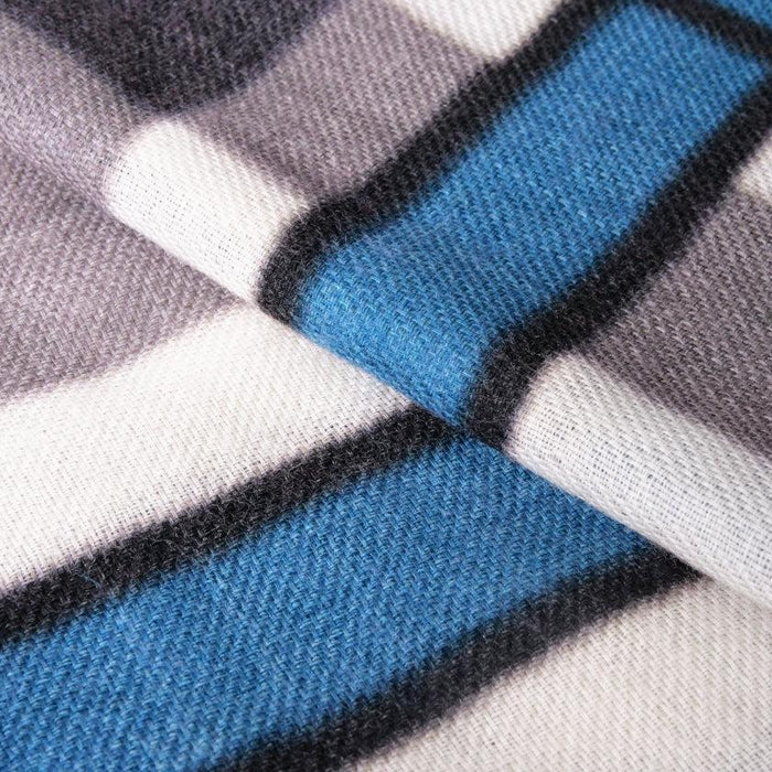 [SCARF] LARGE LATTICE (WHITE & BLUE-GRAY) S | KYO YUZEN DYEING | NOGIGUCHI KIHEI