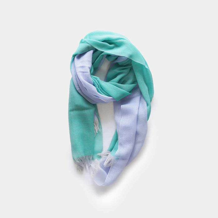 [SCARF] STALL KASANE OGURI COLOR (TURQUOISE ÁELIGHT BLUE) | GUNNAI TEXTILES| FUJI SAKURA